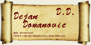 Dejan Domanović vizit kartica